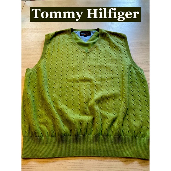 Tommy Hilfiger Men’s Cotton V Neck Vest Sz L - Picture 1 of 3